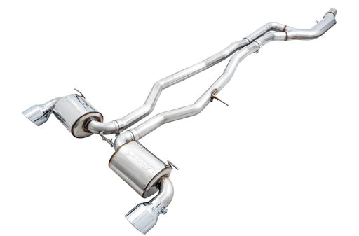AWE 2020 Toyota Supra A90 Non-Resonated Touring Edition Exhaust - 5in Chrome Silver Tips available at Damond Motorsports