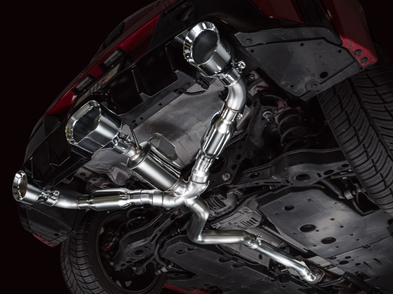 AWE 23-24 Toyota GR Corolla Track Edition Catback Exhaust - Chrome Silver Tips available at Damond Motorsports