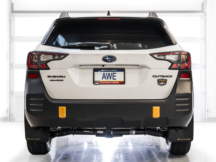 AWE 20-25 Subaru Outback (Wilderness & XT) 0FG Catback Exhaust w/Dual BashGuards available at Damond Motorsports