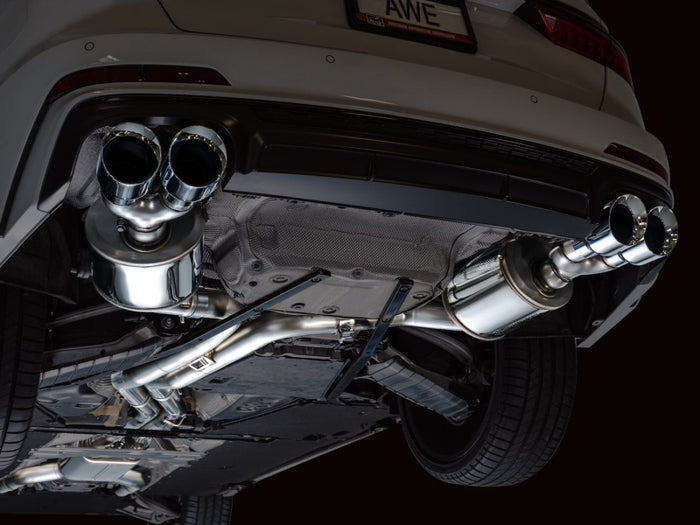 AWE Tuning 19-23 Audi C8 S6/S7 2.9T V6 AWD Touring Edition Exhaust - Chrome Silver Tips available at Damond Motorsports