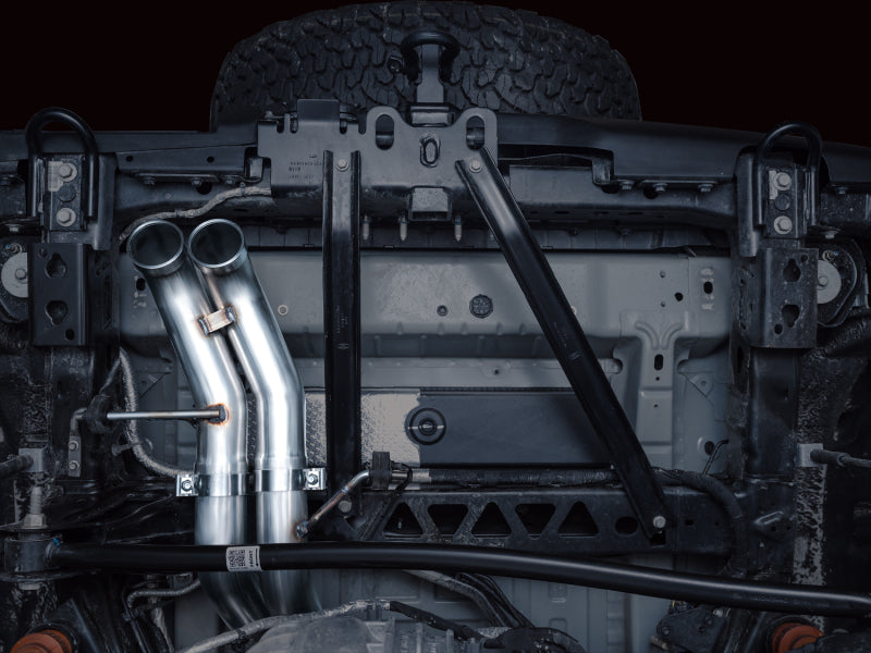 AWE Tuning 22-24 Ford Bronco Raptor 4WD Dual BashGuards Cat-Back SwitchPath Exhaust (No Tips) available at Damond Motorsports