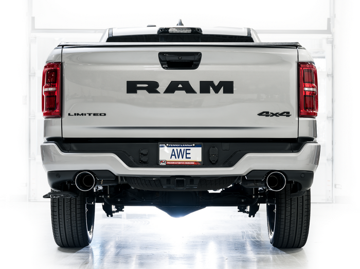 AWE 25+ RAM 1500 3.0TT 0FG Catback Touring Exhaust - Chrome Silver Tips available at Damond Motorsports