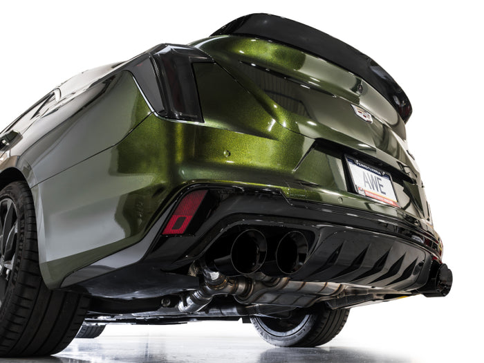 AWE Tuning 2021+ Cadillac CT4-V Blackwing SwitchPath Exhaust - Diamond Black Tips available at Damond Motorsports
