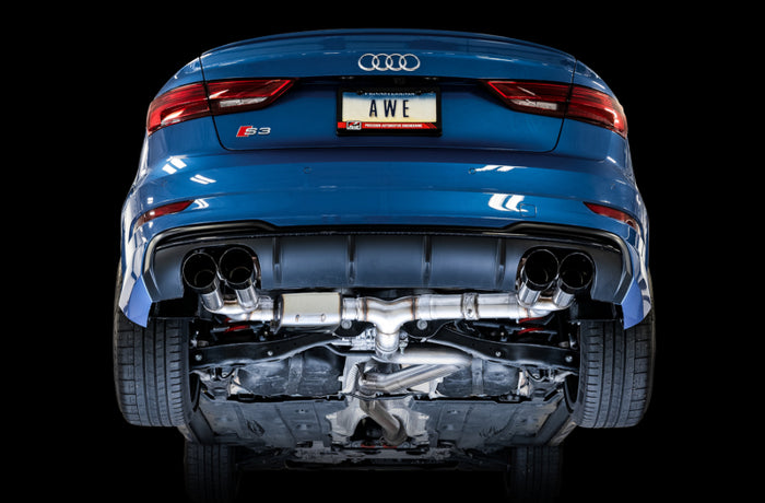 AWE Tuning Audi 8V S3 SwitchPath Exhaust w/Diamond Black Tips 102mm available at Damond Motorsports