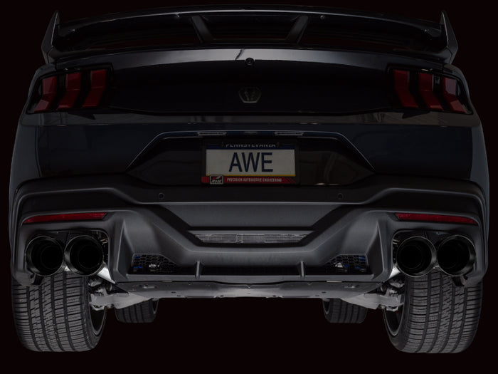AWE 2024 Ford Mustang Dark Horse S650 RWD Track Edition Catback Exhaust w/ Quad Diamond Black Tips available at Damond Motorsports