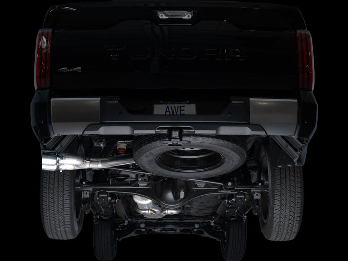 AWE 0FG Exhaust for 3rd Gen Toyota Tundra - Dual Chrome Silver Tips available at Damond Motorsports