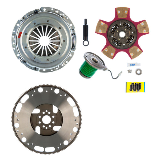 EXEDY Sport Performance Stage 2 Cerametallic Clutch: Paddle Style Disc: 8 Bolt Design: Includes EF502A Flywheel: Includes Hydraulic CSC Slave Cylinder PN#07953PFW available at Damond Motorsports