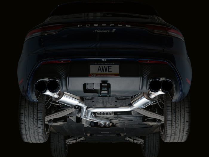 AWE Tuning 2022+ Porsche Macan 2.9TT Touring Edition Catback Exhaust w/ Diamond Black Tips available at Damond Motorsports