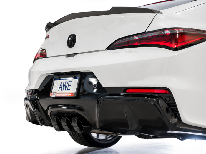 AWE Tuning 2024 Acura Integra Type S DE5 FWD Track Edition Exhaust w/ Triple Diamond Black Tips available at Damond Motorsports