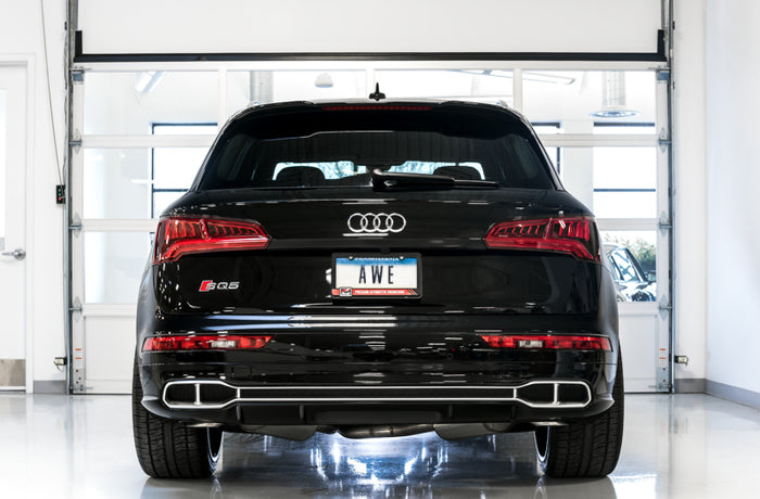 AWE Tuning Audi B9 SQ5 Non-Resonated Touring Edition Cat-Back Exhaust - No Tips (Turn Downs) available at Damond Motorsports