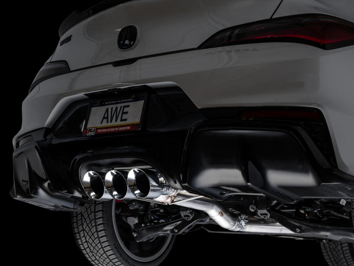 AWE Tuning 2024 Acura Integra Type S DE5 FWD Track Edition Exhaust w/ Triple Chrome Silver Tips available at Damond Motorsports