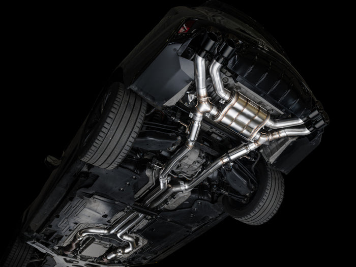 AWE Tuning 2021+ Cadillac CT4-V Blackwing SwitchPath Exhaust - Diamond Black Tips available at Damond Motorsports