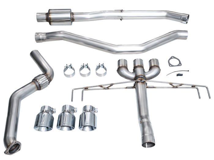 AWE Tuning 2024 Acura Integra Type S DE5 FWD Track Edition Exhaust w/ Triple Chrome Silver Tips available at Damond Motorsports