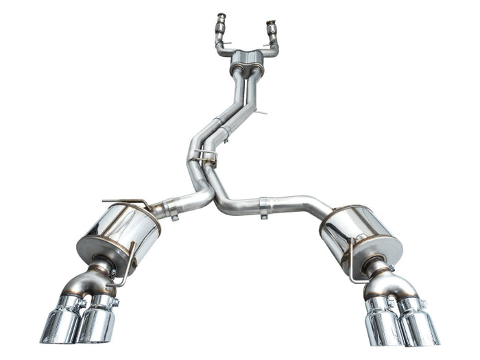 AWE Tuning 19-23 Audi C8 S6/S7 2.9T V6 AWD Touring Edition Exhaust - Chrome Silver Tips available at Damond Motorsports