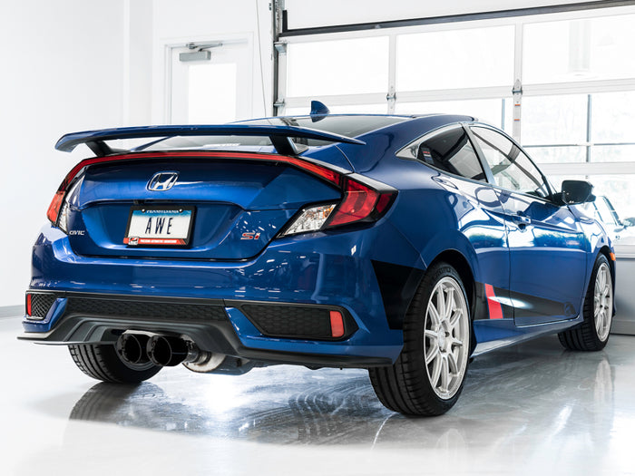 AWE Tuning 2016+ Honda Civic Si Track Edition Exhaust w/Front Pipe & Dual Diamond Black Tips available at Damond Motorsports