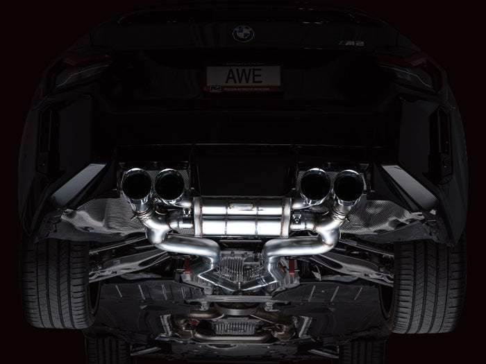 AWE Tuning 23-24 BMW G87 M2 SwitchPath Edition Exhaust - Chrome Silver Tips available at Damond Motorsports