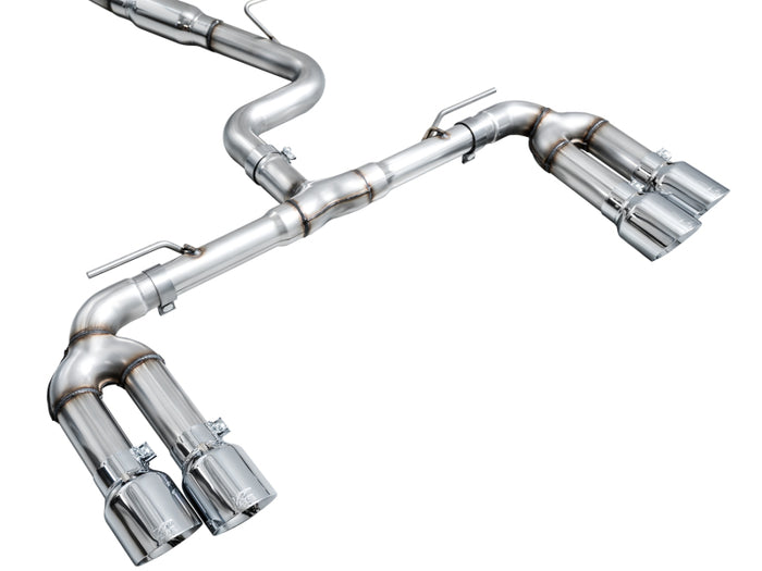 AWE 22-24 Audi 8Y S3 Track Edition Exhaust - Chrome Silver Tips available at Damond Motorsports