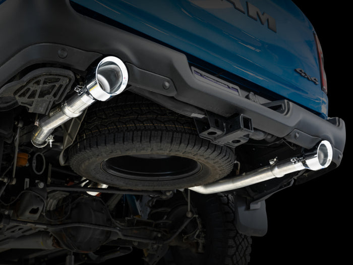 AWE Tuning 19-21 RAM 1500 5.7L (w/Cutouts) 0FG Dual Rear Exit Cat-Back Exhaust - Chrome Silver Tips available at Damond Motorsports