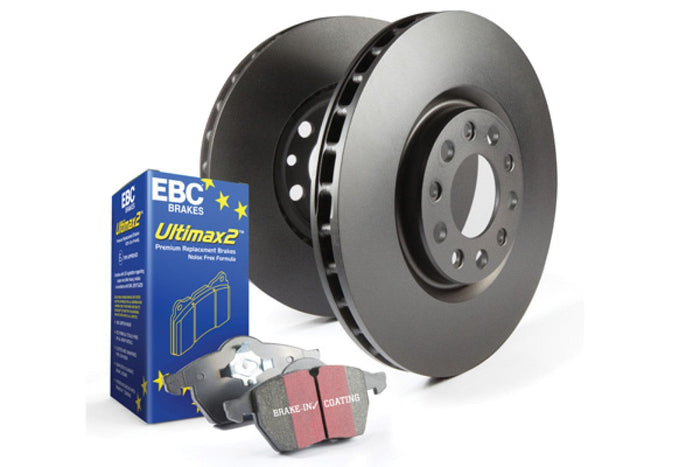 EBC Brakes S1 Kits Ultimax 2 and RK Rotors; Front; FMSI Pad No. D1867; Vented; 5 Bolt Holes; 348mm Dia.; 66mm Height; 36mm Thick; available at Damond Motorsports