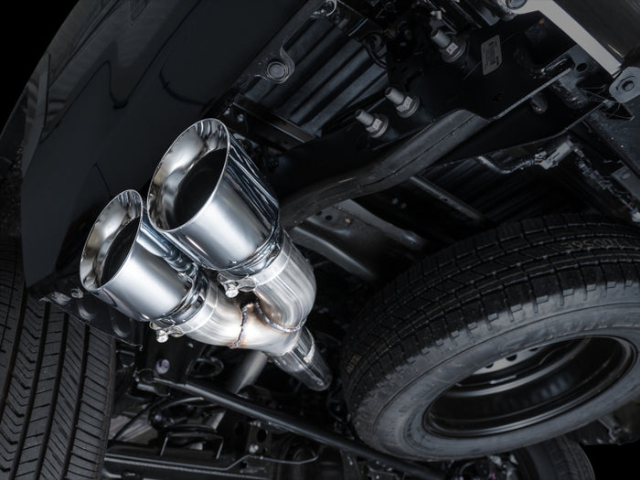 AWE 0FG Exhaust for 3rd Gen Toyota Tundra - Dual Chrome Silver Tips available at Damond Motorsports