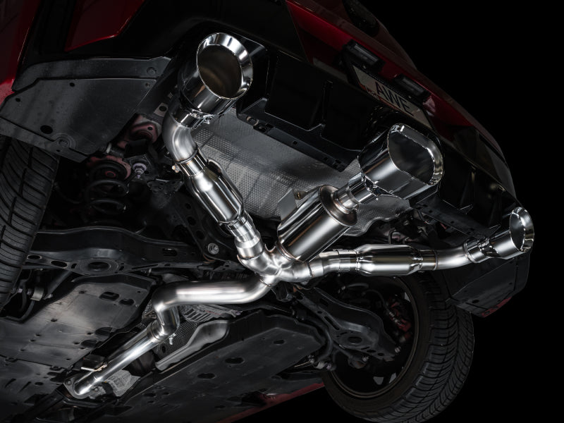 AWE 23-24 Toyota GR Corolla Track Edition Catback Exhaust - Chrome Silver Tips available at Damond Motorsports