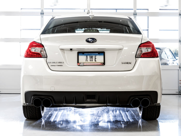 AWE Tuning Subaru WRX/STI VA/GV Sedan Track Edition Exhaust - Diamond Black Tips (102mm) available at Damond Motorsports
