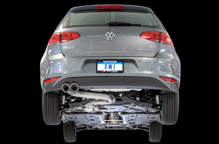 AWE Tuning VW MK7 Golf 1.8T Track Edition Exhaust w/Chrome Silver Tips (90mm) available at Damond Motorsports
