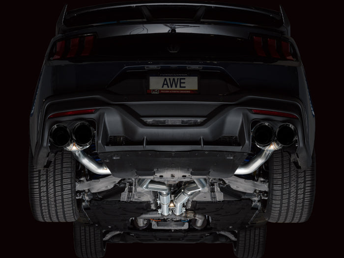 AWE 2024 Ford Mustang Dark Horse S650 RWD Track Edition Catback Exhaust w/ Quad Diamond Black Tips available at Damond Motorsports