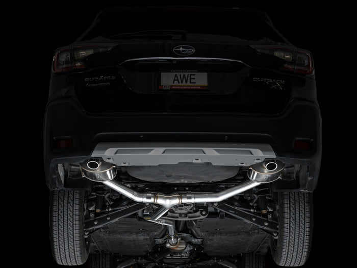 AWE 20-25 Subaru Outback (Wilderness & XT) 0FG Catback Exhaust w/Dual BashGuards available at Damond Motorsports