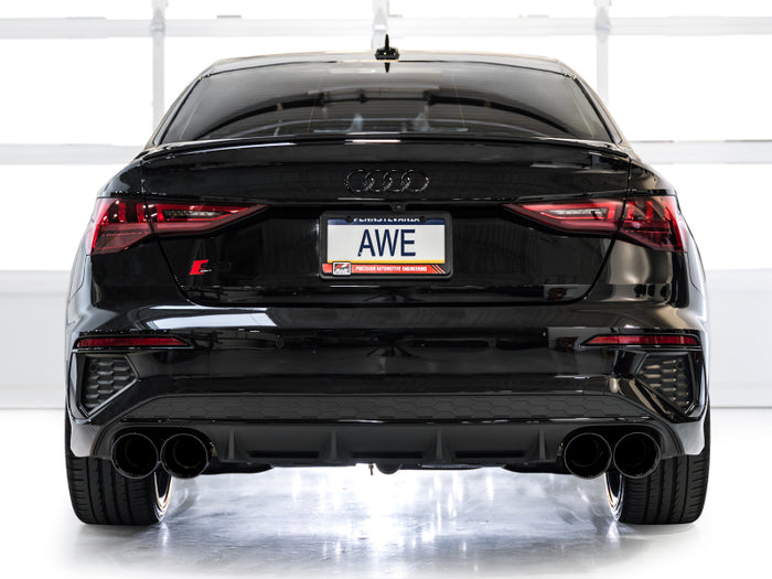AWE 22-24 Audi 8Y S3 Track Edition Exhaust - Diamond Black Tips available at Damond Motorsports