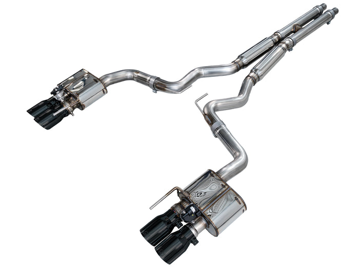 AWE 18-23 S550 Mustang GT SwitchPath Exhaust - Diamond Black Tips available at Damond Motorsports