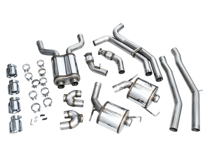 AWE Tuning 19-23 Audi C8 S6/S7 2.9T V6 AWD Touring Edition Exhaust - Chrome Silver Tips available at Damond Motorsports