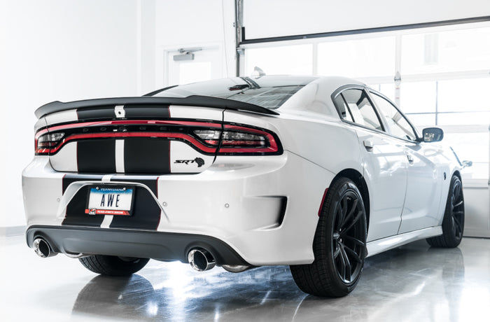 AWE Tuning 2015+ Dodge Charger 6.4L/6.2L SC Non-Resonated Touring Edition Exhaust - Silver Tips available at Damond Motorsports