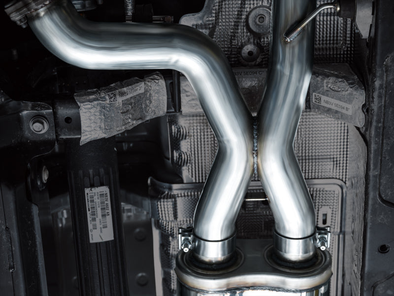 AWE Tuning 22-24 Ford Bronco Raptor 4WD Dual BashGuards Cat-Back SwitchPath Exhaust (No Tips) available at Damond Motorsports