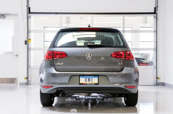AWE Tuning VW MK7 Golf 1.8T Track Edition Exhaust w/Diamond Black Tips (90mm) available at Damond Motorsports