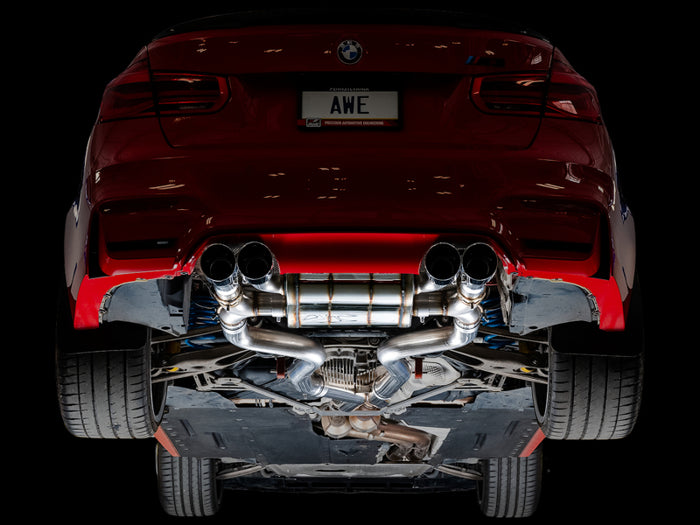 AWE Tuning BMW F8X M3/M4 SwitchPath Catback Exhaust - Chrome Silver Tips available at Damond Motorsports
