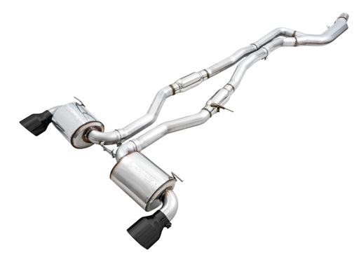 AWE 2020 Toyota Supra A90 Resonated Touring Edition Exhaust - 5in Diamond Black Tips available at Damond Motorsports