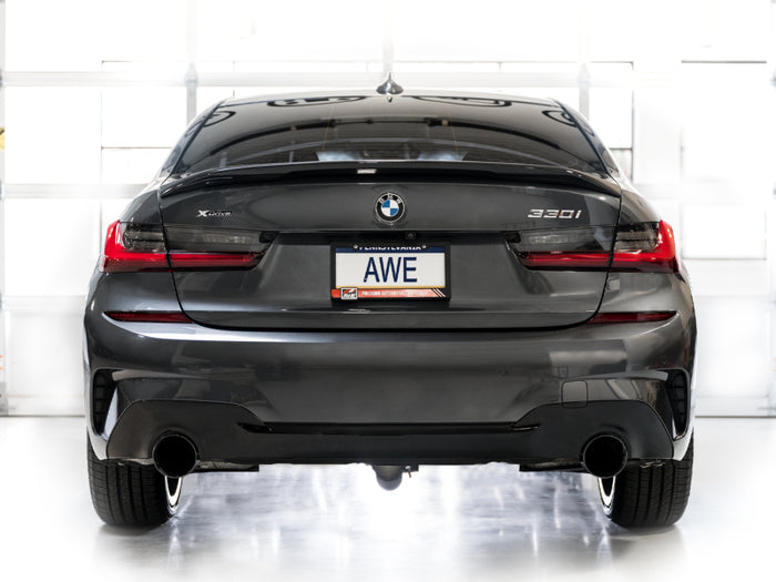 AWE 19-23 BMW 330i / 21-23 BMW 430i Base G2X Touring Axle Back Exhaust - Diamond Black available at Damond Motorsports