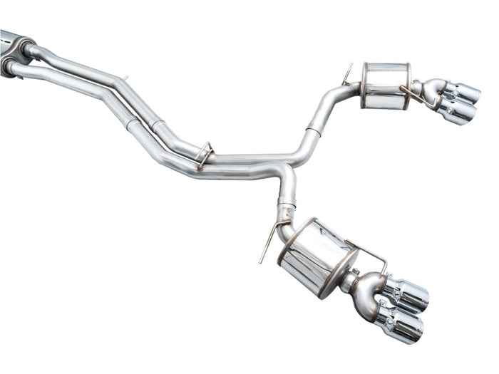 AWE Tuning 19-23 Audi C8 S6/S7 2.9T V6 AWD Touring Edition Exhaust - Chrome Silver Tips available at Damond Motorsports