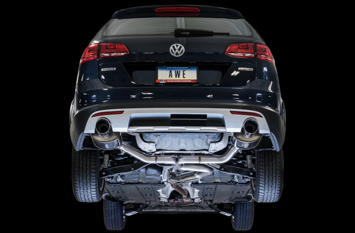 AWE Tuning VW MK7 Golf Alltrack/Sportwagen 4Motion Touring Edition Exhaust - Polished Silver Tips available at Damond Motorsports