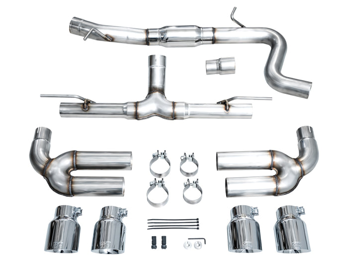AWE 22-24 Audi 8Y S3 Track Edition Exhaust - Chrome Silver Tips available at Damond Motorsports