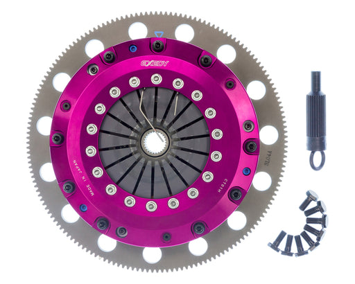 EXEDY Sport Performance Hyper Twin Cerametallic Clutch: Sprung Center Disc: Push Type Cover: 8 Bolt Design: For use w/ Hyper Accessory Kit FMAK101 (Fits 96-04 Only) PN#ET03XD available at Damond Motorsports
