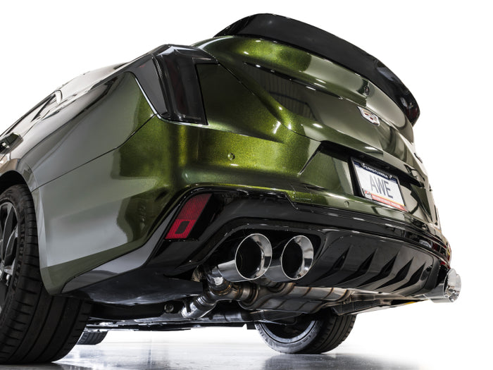 AWE Tuning 2021+ Cadillac CT4-V Blackwing SwitchPath Exhaust - Chrome Silver Tips available at Damond Motorsports