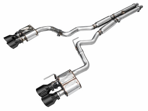 AWE Tuning 21-23 Ford Mustang Mach 1 SwitchPath Cat Back Exhaust w/ Quad Diamond Black Tips available at Damond Motorsports