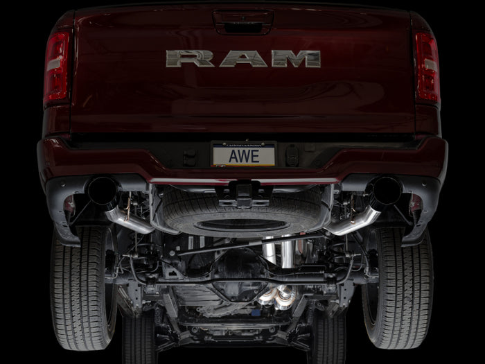 AWE 25+ RAM 1500 3.0TT 0FG Catback Touring Exhaust - Diamond Black Tips available at Damond Motorsports