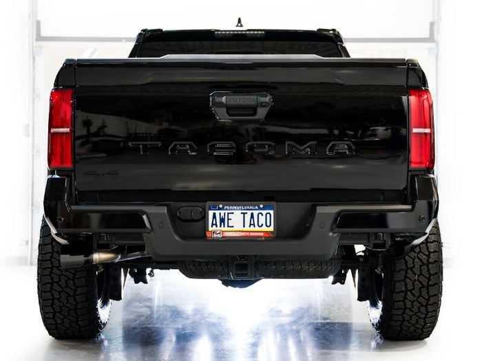 AWE Exhaust for 4th Gen Toyota Tacoma Dual Diamond Black Tips available at Damond Motorsports