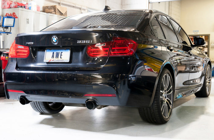 AWE Tuning BMW F3X 335i/435i Touring Edition Axle-Back Exhaust - Diamond Black Tips (102mm) available at Damond Motorsports