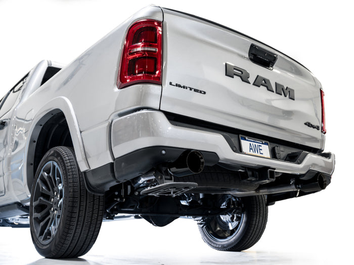 AWE 25+ RAM 1500 3.0TT 0FG Catback Touring Exhaust - Diamond Black Tips available at Damond Motorsports