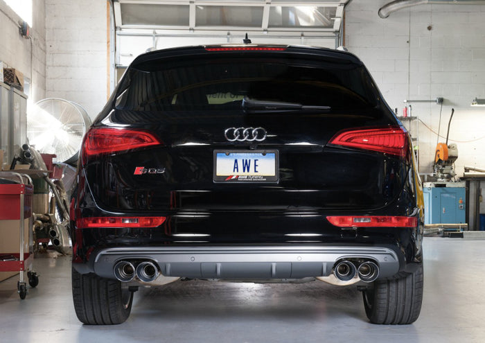 AWE Tuning Audi 8R SQ5 Touring Edition Exhaust - Quad Outlet Chrome Silver Tips available at Damond Motorsports