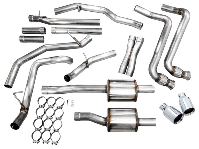 AWE 25+ RAM 1500 3.0TT 0FG Catback Touring Exhaust - Chrome Silver Tips available at Damond Motorsports